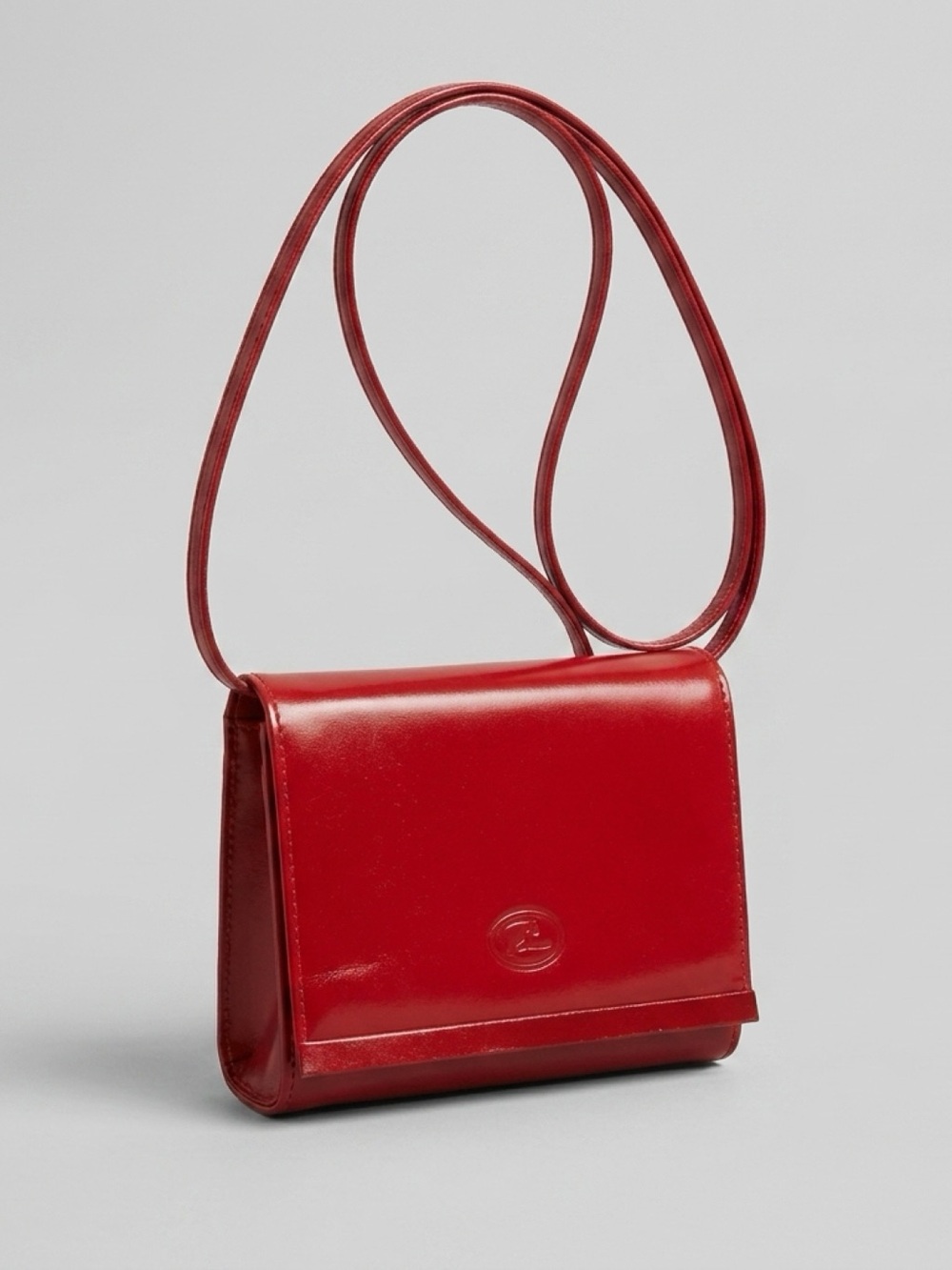 Red Leather Shoulder Bag - Classic Women’s Crossbody
